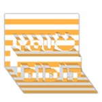 Horizontal Stripes - White and Pastel Orange You Did It 3D Greeting Card (7x5)