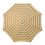 Horizontal Stripes - White and Pastel Orange Golf Umbrella