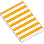 Horizontal Stripes - White and Dark Tangerine Orange Large Memo Pads
