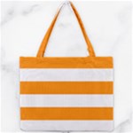 Horizontal Stripes - White and Dark Orange Mini Tote Bag