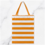 Horizontal Stripes - White and Dark Orange Classic Tote Bag