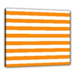 Horizontal Stripes - White and Dark Orange Canvas 24  x 20  (Stretched)