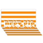 Horizontal Stripes - White and Dark Orange BEST SIS 3D Greeting Card (8x4)