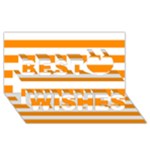 Horizontal Stripes - White and Dark Orange Best Wish 3D Greeting Card (8x4)