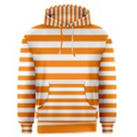 Horizontal Stripes - White and Orange Men s Pullover Hoodie