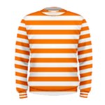 Horizontal Stripes - White and Orange Men s Sweatshirt