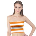 Horizontal Stripes - White and Orange Tube Top