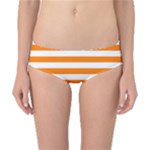 Horizontal Stripes - White and Orange Classic Bikini Bottoms