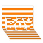 Horizontal Stripes - White and Orange BOY 3D Greeting Card (7x5)