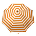 Horizontal Stripes - White and Orange Folding Umbrella