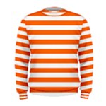 Horizontal Stripes - White and Safety Orange Men s Sweatshirt
