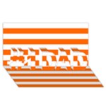 Horizontal Stripes - White and Safety Orange #1 DAD 3D Greeting Card (8x4)