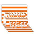 Horizontal Stripes - White and Safety Orange THANK YOU 3D Greeting Card (7x5)