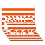 Horizontal Stripes - White and Tangelo Orange You Rock 3D Greeting Card (7x5)