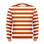 Horizontal Stripes - White and Burnt Orange Men s Sweatshirt