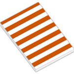 Horizontal Stripes - White and Burnt Orange Large Memo Pads
