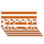 Horizontal Stripes - White and Burnt Orange MOM 3D Greeting Card (8x4)