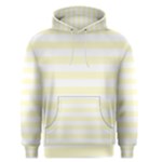 Horizontal Stripes - White and Cream Yellow Men s Pullover Hoodie