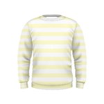 Horizontal Stripes - White and Cream Yellow Kid s Sweatshirt