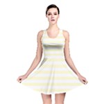 Horizontal Stripes - White and Cream Yellow Reversible Skater Dress
