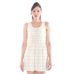 Horizontal Stripes - White and Cream Yellow Scoop Neck Skater Dress