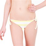 Horizontal Stripes - White and Cream Yellow Bikini Bottom