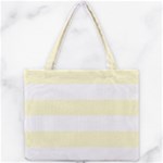 Horizontal Stripes - White and Cream Yellow Mini Tote Bag