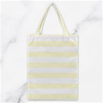 Horizontal Stripes - White and Cream Yellow Classic Tote Bag