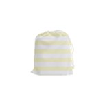 Horizontal Stripes - White and Cream Yellow Drawstring Pouch (XS)