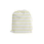 Horizontal Stripes - White and Cream Yellow Drawstring Pouch (M)