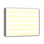 Horizontal Stripes - White and Cream Yellow Deluxe Canvas 14  x 11  (Stretched)