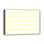 Horizontal Stripes - White and Cream Yellow Deluxe Canvas 18  x 12  (Stretched)