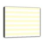 Horizontal Stripes - White and Cream Yellow Deluxe Canvas 20  x 16  (Stretched)