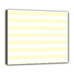 Horizontal Stripes - White and Cream Yellow Deluxe Canvas 24  x 20  (Stretched)