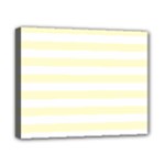 Horizontal Stripes - White and Cream Yellow Canvas 10  x 8  (Stretched)
