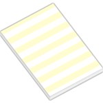 Horizontal Stripes - White and Cream Yellow Large Memo Pads