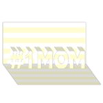 Horizontal Stripes - White and Cream Yellow #1 MOM 3D Greeting Cards (8x4)