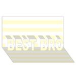 Horizontal Stripes - White and Cream Yellow BEST BRO 3D Greeting Card (8x4)