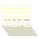 Horizontal Stripes - White and Cream Yellow HOPE 3D Greeting Card (7x5)