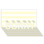 Horizontal Stripes - White and Cream Yellow SORRY 3D Greeting Card (8x4)