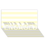 Horizontal Stripes - White and Cream Yellow ENGAGED 3D Greeting Card (8x4)