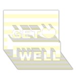 Horizontal Stripes - White and Cream Yellow Get Well 3D Greeting Card (7x5)