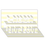 Horizontal Stripes - White and Cream Yellow Laugh Live Love 3D Greeting Card (8x4)