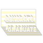 Horizontal Stripes - White and Cream Yellow Congrats Graduate 3D Greeting Card (8x4)