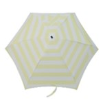 Horizontal Stripes - White and Cream Yellow Mini Umbrella