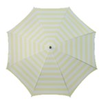 Horizontal Stripes - White and Cream Yellow Golf Umbrella