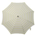 Horizontal Stripes - White and Cream Yellow Hook Handle Umbrella (Large)