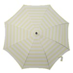 Horizontal Stripes - White and Cream Yellow Hook Handle Umbrella (Small)