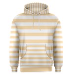 Horizontal Stripes - White and Navajo White Yellow Men s Pullover Hoodie