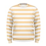 Horizontal Stripes - White and Navajo White Yellow Men s Sweatshirt